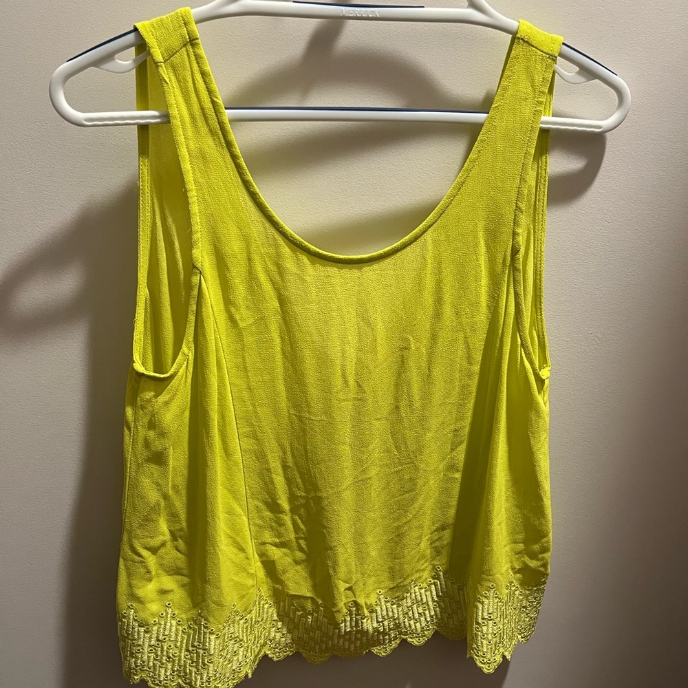 lime green open back top